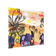 Indian Elephants Stretched Canvas Print