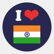Indian Flag Round Sticker
