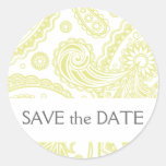 Indian Paisley Save the Date Round Stickers