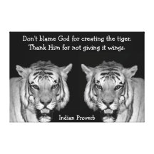 Indian Proverb Tigers on Canvas Gallery Wrapped Canvas