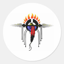 Indian Totem Round Stickers