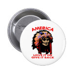 Indian USA Love Give Back Pinback Buttons