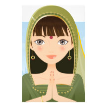 Indian woman stationery design