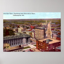 Indianapolis Indiana Birdseye View Northeast Posters