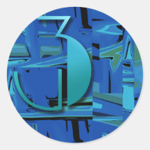 Indigo Three Art Sticker