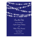 Indigo Twinkle Lights Save the Date Custom Invitations