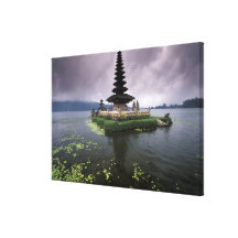 Indonesia, Bali, Ulun Danu Temple. Stretched Canvas Print
