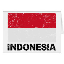 Indonesia Vintage Flag Greeting Card