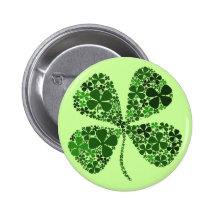 Infinitely Lucky 4-leaf Clover Pinback Button