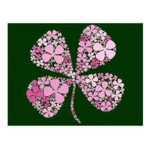 Infinitely Lucky Pink Clover Post Cards