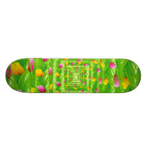 Infinity Wreath Yellow & Pink Tulips Skate Deck