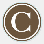 Initial C monogram circle letter seal party favour Round Stickers