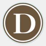 Initial D monogram circle letter seal party favour Round Sticker