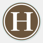 Initial H monogram circle letter seal party favour Stickers