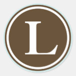Initial L monogram circle letter seal party favour Round Stickers