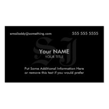 Initials Black Business Card Templates