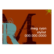 Initials Orange Chubby Business Card