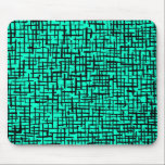Inky Lines - Black on Turquoise mousepads