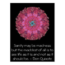 Inspirational Don Quixote quote Post Card