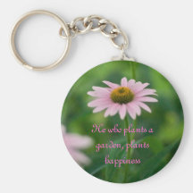 Inspirational flower keychain
