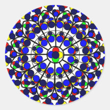Inspired by South Rose Window, Notre-Dame de Paris Round Stickers