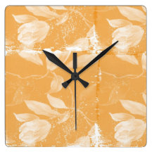 Inspired Peach Floral Clock
