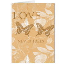 Inspired Peach Floral Love Greeting Cards