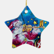 INSPIRED SANTA Red Ruby Gem Stone Star Ornament