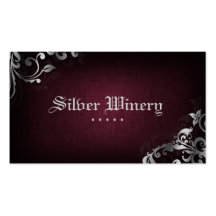 Interior Design Business Card Linen Wine Silver