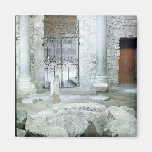 Interior of octagonal baptistery of  cathedral refrigerator magnet
