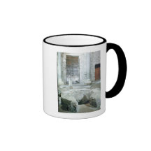 Interior of octagonal baptistery of  cathedral mugs