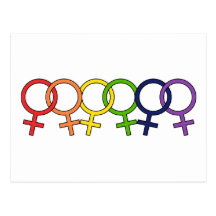 Interlocked Female Rainbow Postcard