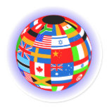 international flags globe earth stickers