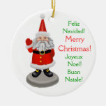 International Merry Christmas Santa Ornament