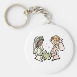 Interracial Lesbian Wedding Keychains
