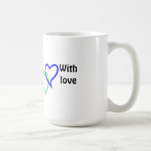 Intertwined hearts coffee mug