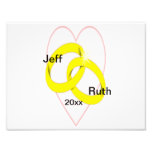 Intertwined Wedding Rings & Heart Photo Print