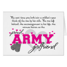 Into a Soldier's eyes - Proud Army Girlfriend Cards