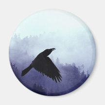 INTO THE MYSTIC Crow & Forest Refrigerator Magnets