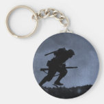 Into the Night a Soldier on the Battlefield Keychains