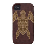 Intricate Brown Sea Turtle Vibe iPhone 4 Case