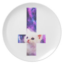Inverted Cross Space Kitten Plate