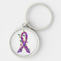 Invisible Illness Christmas Lights Ribbon Key Chains