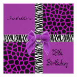 Invitation 13th Teen Birthday Wild Purple Animal