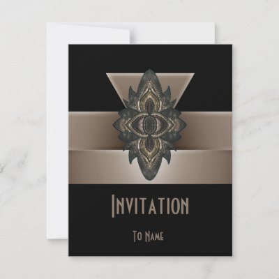  Deco Wedding Invitations on Invitation All Occasions Black Gold Biege Art Deco   Zazzle Com Au