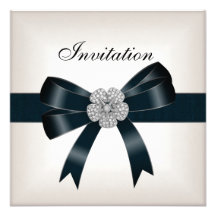 Invitation All Occasions Diamond Jewel Black Bow