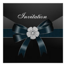 Invitation All Occasions Diamond Jewel Black Bow