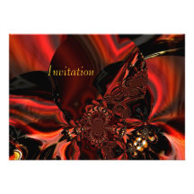 Invitation Art Abstract Jewelled Silk In Red