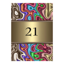 Invitation Birthday Abstract Colours Faux Silk
