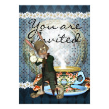 Invitation Card With Rabbit Personalise Invitation